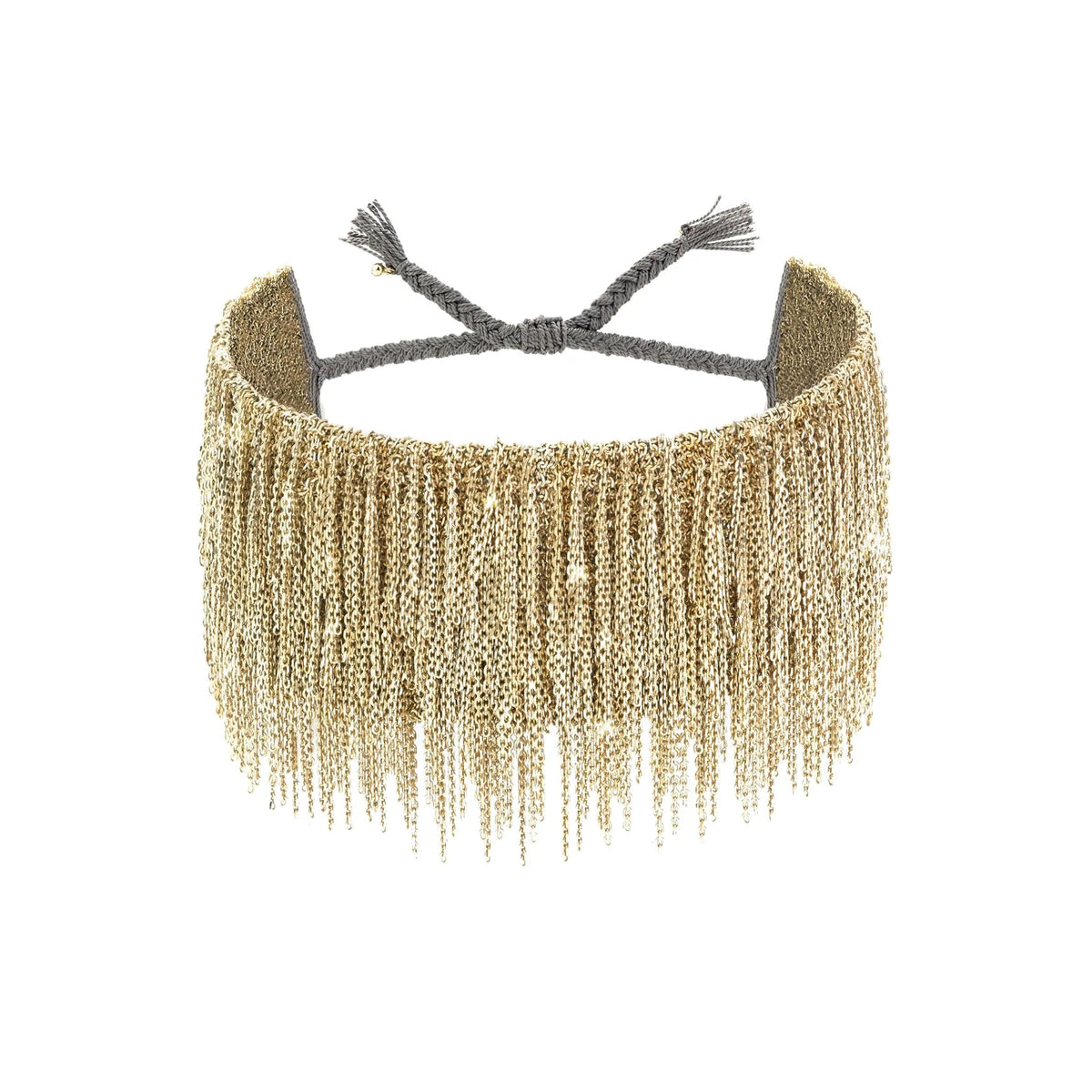 No 1C001 Double Wrap Gold Fringe Bracelet